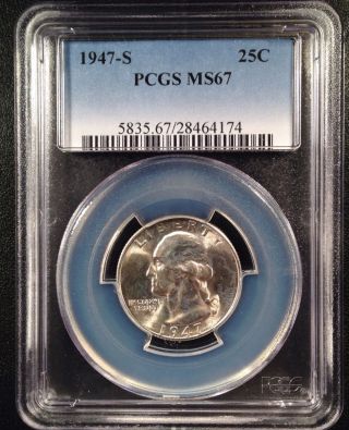 1947 - S Washington Quarter Dollar Pcgs Ms67    28464174 photo