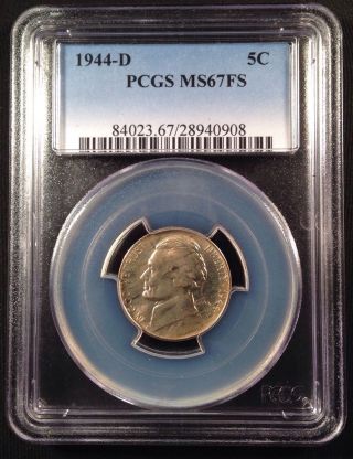 1944 - D Jefferson Five Cent Nickel Pcgs Ms67fs   28940908 photo
