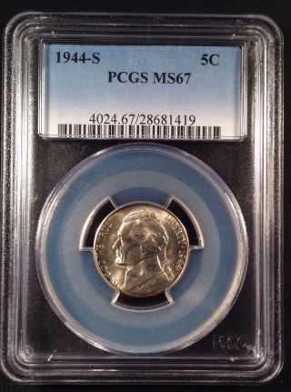 1944 - S Jefferson Nickel Five Cent Pcgs Ms67   28681419 photo