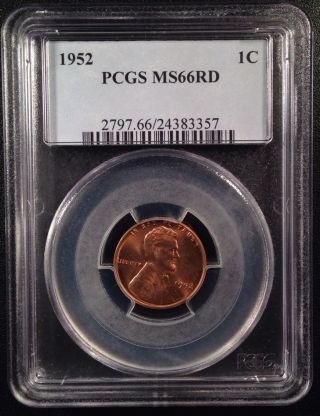 1952 Lincoln Wheat One Cent Pcgs Ms66rd    24383357 photo