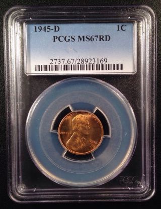 1945 - D Lincoln Wheat One Cent Pcgs Ms67rd    28923169 photo