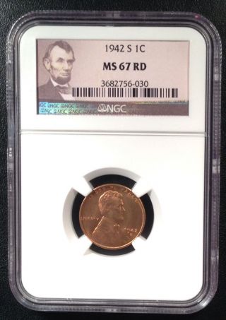 1942 - S Lincoln Wheat One Cent Ngc Ms67rd 3682756 - 030 photo