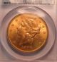 1896 - S $20 Gold Liberty Double Eagle Pcgs Ms63 Graded Coin Scarce Gold photo 2