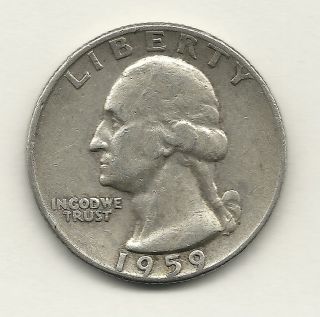 1959d Quarter - Circulated - 90% Silver photo