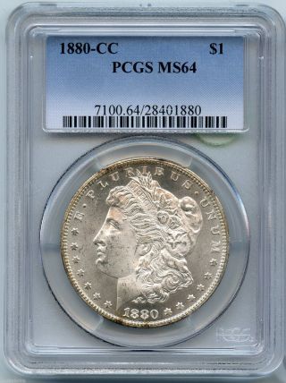 1880 - Cc Pcgs Ms 64 Morgan Silver Dollar - Carson City - M1s Kn989 photo