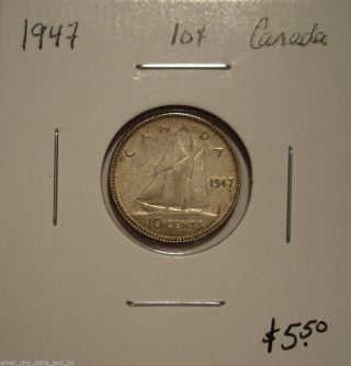 Canada George Vi 1947 Silver Ten Cents photo