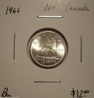 Canada Elizabeth Ii 1966 Silver Ten Cents - Bu photo