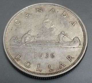 1936 Canadian $1 Dollar Silver Coin - Choice Very Fine To Extremely Fine photo