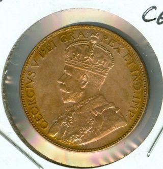 1936 Newfoundland Large Cent Red Finest Grade ++. photo