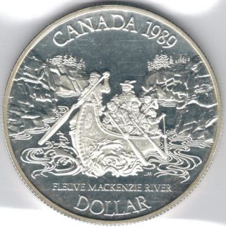 Tmm 1989 Silver Canada Commemorative Dollar Mackenzie River Proof photo