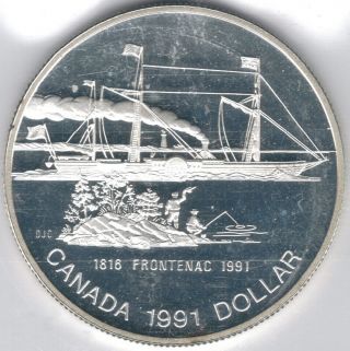 Tmm 1991 Silver Canada Commemorative Dollar Frontenac Proof photo