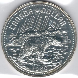 Tmm 1980 Silver Canada Commemorative Dollar Arctic Territories Proof photo