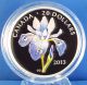 2013 Blue Flag Iris $20 Fine Silver Proof Coin Full Color + 3 Swarovski Crystals Coins: Canada photo 2