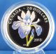 2013 Blue Flag Iris $20 Fine Silver Proof Coin Full Color + 3 Swarovski Crystals Coins: Canada photo 3