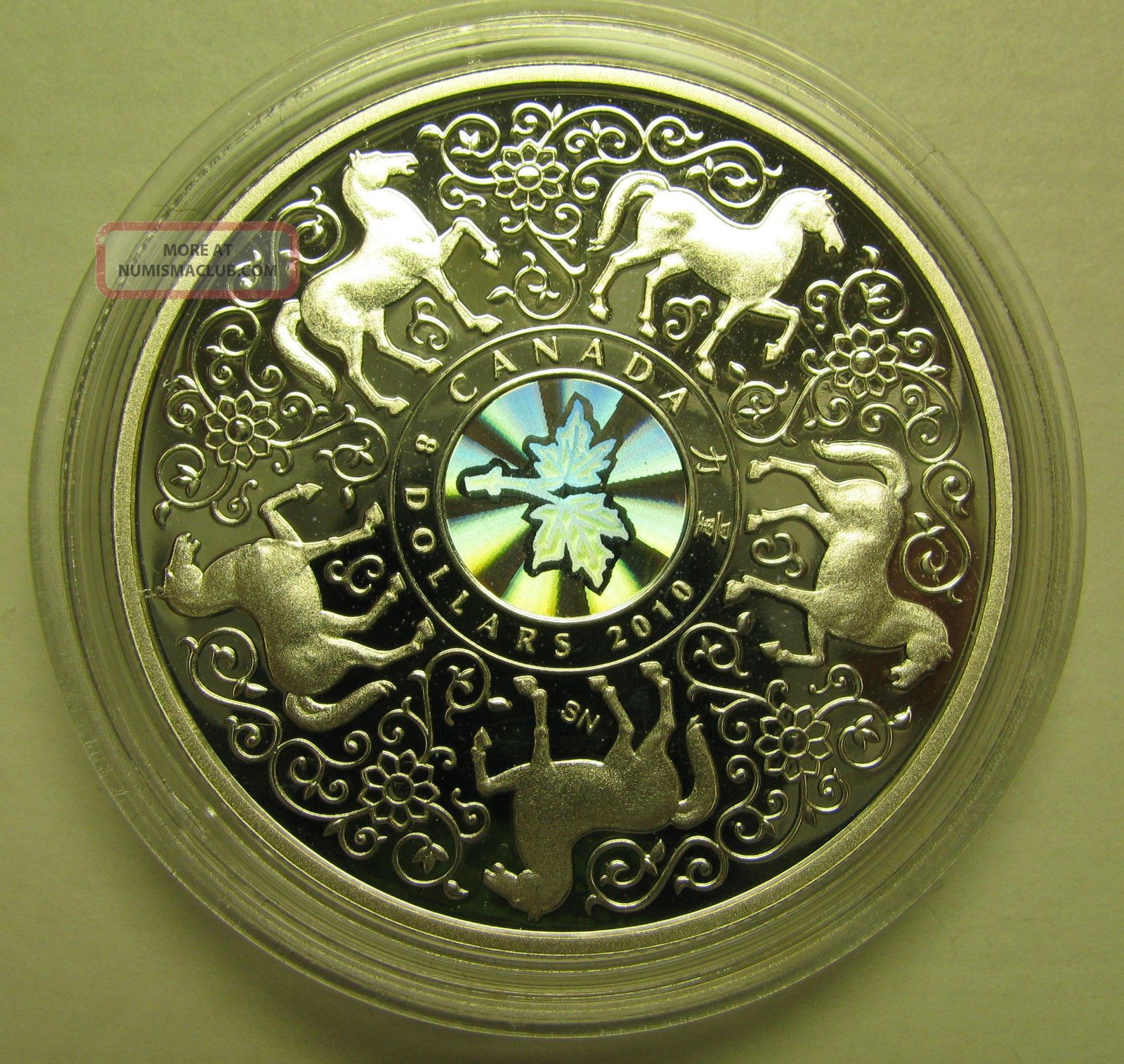 2010 Proof $8 Maple Of Strength Hologram Canada.  925 Silver Coin Only Coins: Canada photo