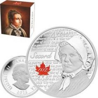 2013 Canada $4 Laura Secord War Of 1812 Fine Silver Coin W/ & Box (no Tax) photo