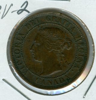1884 Obv - 2 Canada Large Cent Ef Plus Grade. photo