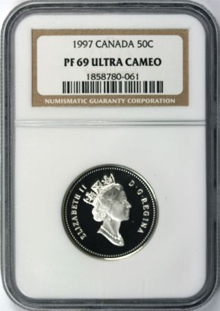 1997 50c Canada Ngc Pf69 Ultra Cameo Silver Commemorative Half Dollar photo