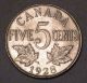 Canada 1928 Five Cents Choice Au Old Coin N4 - 168 Coins: Canada photo 3