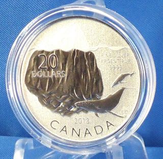 2013 $20 Iceberg And Whale - Fine Silver (99.  99% Pure) Coin - Limited Mintage photo