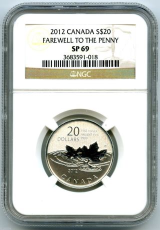 2012 Canada $20 Silver Ngc Sp69 Farewell To The Penny Royal Canadian photo