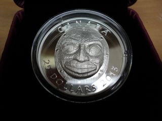 2013 Canada Fine Silver Ultra High Relief Coin - Grandmother Moon Mask photo