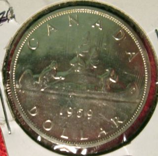 1959 Au+ Canadian Silver Dollar Coin With Luster photo