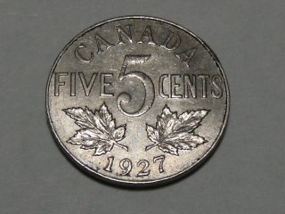 1927 Canadian Nickel (xf++ - Au) 388a photo