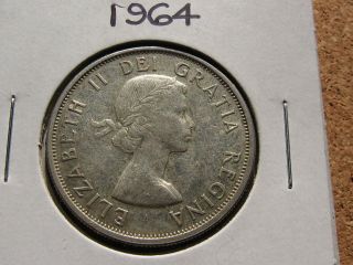 Canada 50 Cents - 1964 - Queen Elizabeth Ii - 80 % Silver photo
