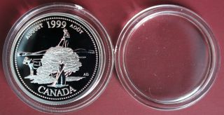 Millenium 25 Cent Proof August 1999 Canada Silver 925% 5.  9gr photo