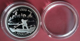 Millenium 25 Cent Proof 1999 March Canada Silver 925% 5.  9gr photo