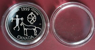 Millenium 25 Cent Proof February 1999 Canada Silver 925% 5.  9gr photo