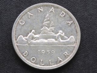 1959 Canada Silver Dollar Canadian Coin A4215 photo