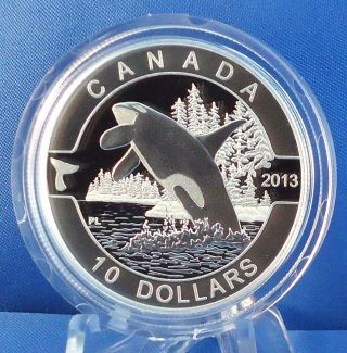 Canada 2013 Orca ½ Oz.  Pure Silver $10 Matte Proof Coin “o Canada” Series 10 photo