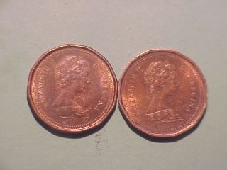 1983 Near & Far Bead Canadian Small Cents - Circulated But - Take A Lqqk photo