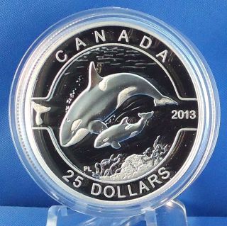 Canada 2013 Orca 1 Oz.  Pure Silver $25 Proof Coin “o Canada” 1 Oz.  Series 5 photo