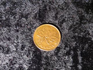 Foreign Canada 1981 Elizabeth Maple Leaf Cent Vintage Penny Coin - Flip photo