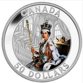 2013 Canada 5 Oz Fine Silver Coin - Queen’s Coronation photo