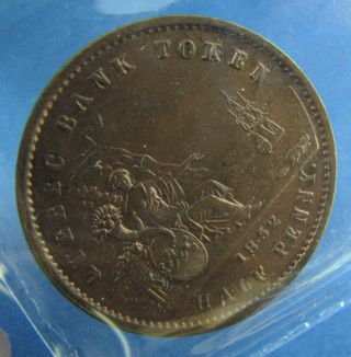 1852 Un Sou Token Quebec Bank Token Pc - 3 Br 529 Iccs Ms 62 photo