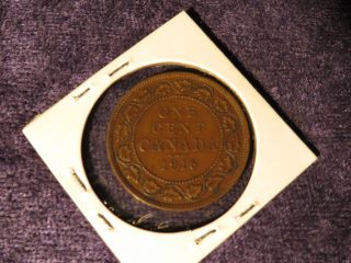 Canada 1916 George V Large Cent Antique Canadian Copper Penny Coin - Flip photo