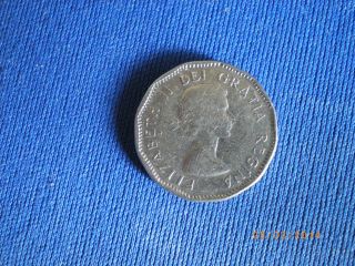 1957 Canada 5 Cent Piece Niclel Fine photo