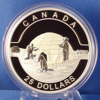 Canada 2014 $25 Igloo 1 Oz.  Pure Silver Coin First Coin In O Canada Series photo