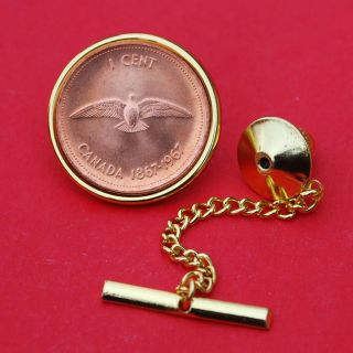 1967 Canada 1 Cent Rock Dove Centennial Gem Bu Coin Gp Tie Tack Wildlife Animal photo