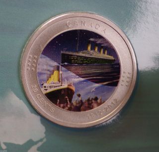 2012 Canada 25 Cent Coloured Commemorative - Story Of The Titanic 1912 - 2012 photo