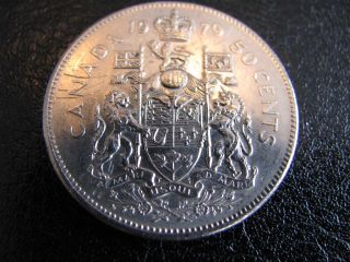 1979 - Canadian 50 Cents Nickel Coin Circulated. photo