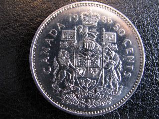 1986 - Canadian 50 Cents Nickel Coin Unc. photo