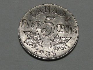 1935 Canadian Nickel (xf+) 386a photo
