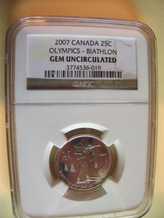 Canada 25 Cents 2007 Biathlon Olympic From Rcm - Gem - Uncirculated photo