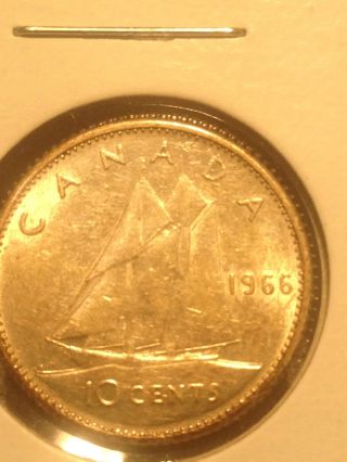 1966 - 10 Cents Canadian Silver - Cameo photo
