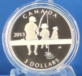 2013 Fishing $3 Fine Silver Coin Perfect Gift Coin Fast,  To Usa photo